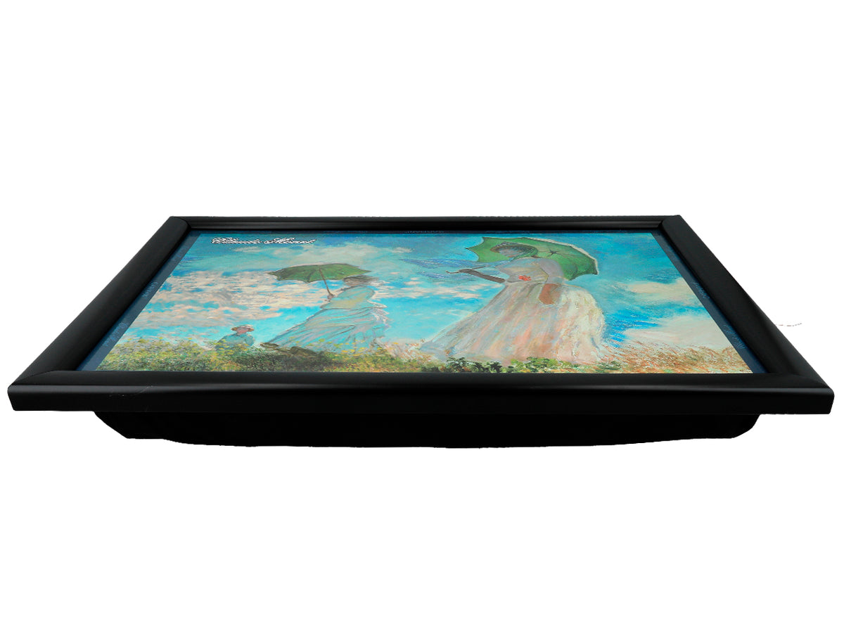 Laptop-Unterlage C. Monet, Frau mit Sonnenschirm, personalisiert mit Möglichkeit zur Gravur, elegant und künstlerisch, 30.5x40.5cm, ideal als Geschenk