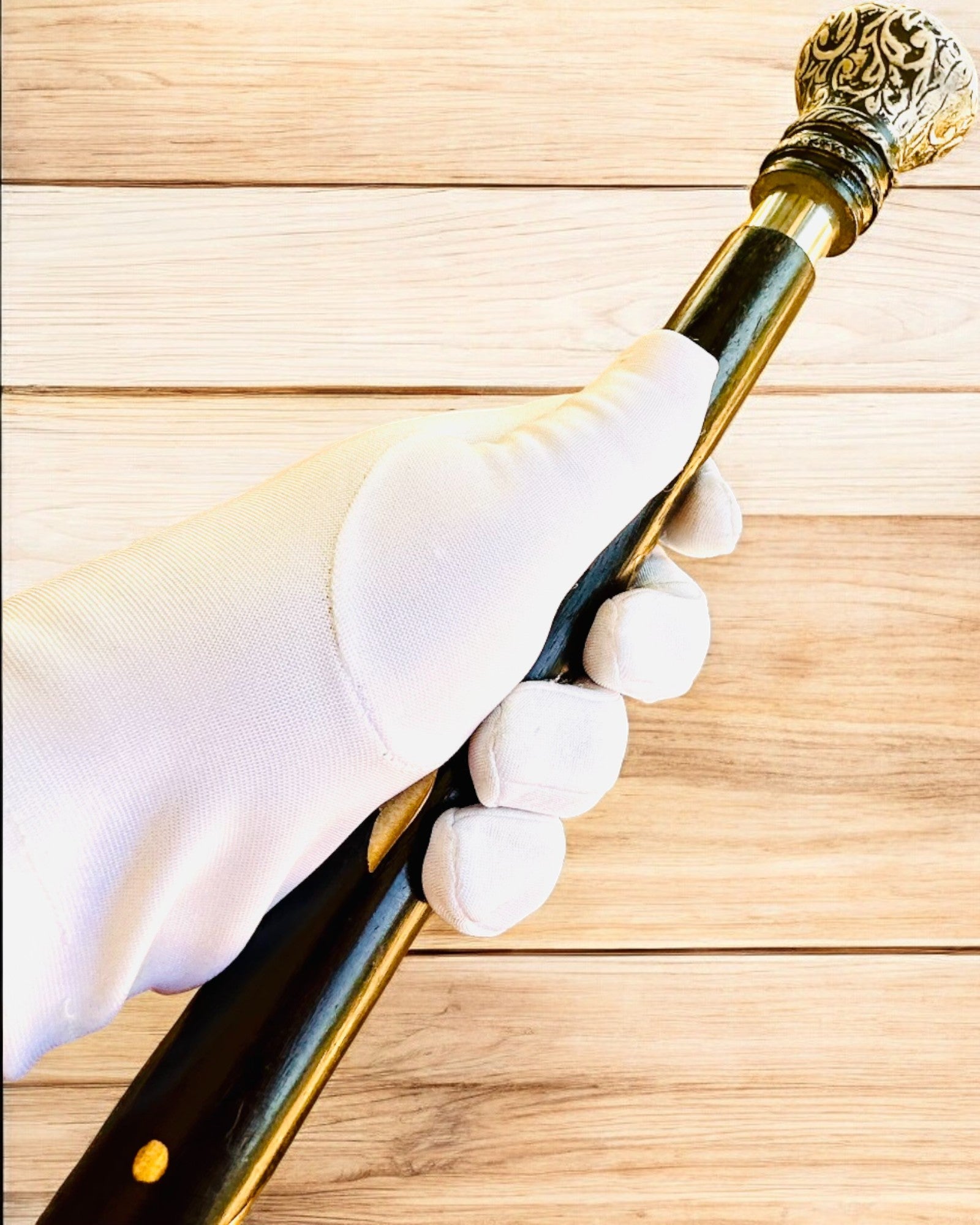 Spazierstock "Majestätsstock" aus Holz, handgefertigt, Gravur möglich, 2 Varianten zur Auswahl