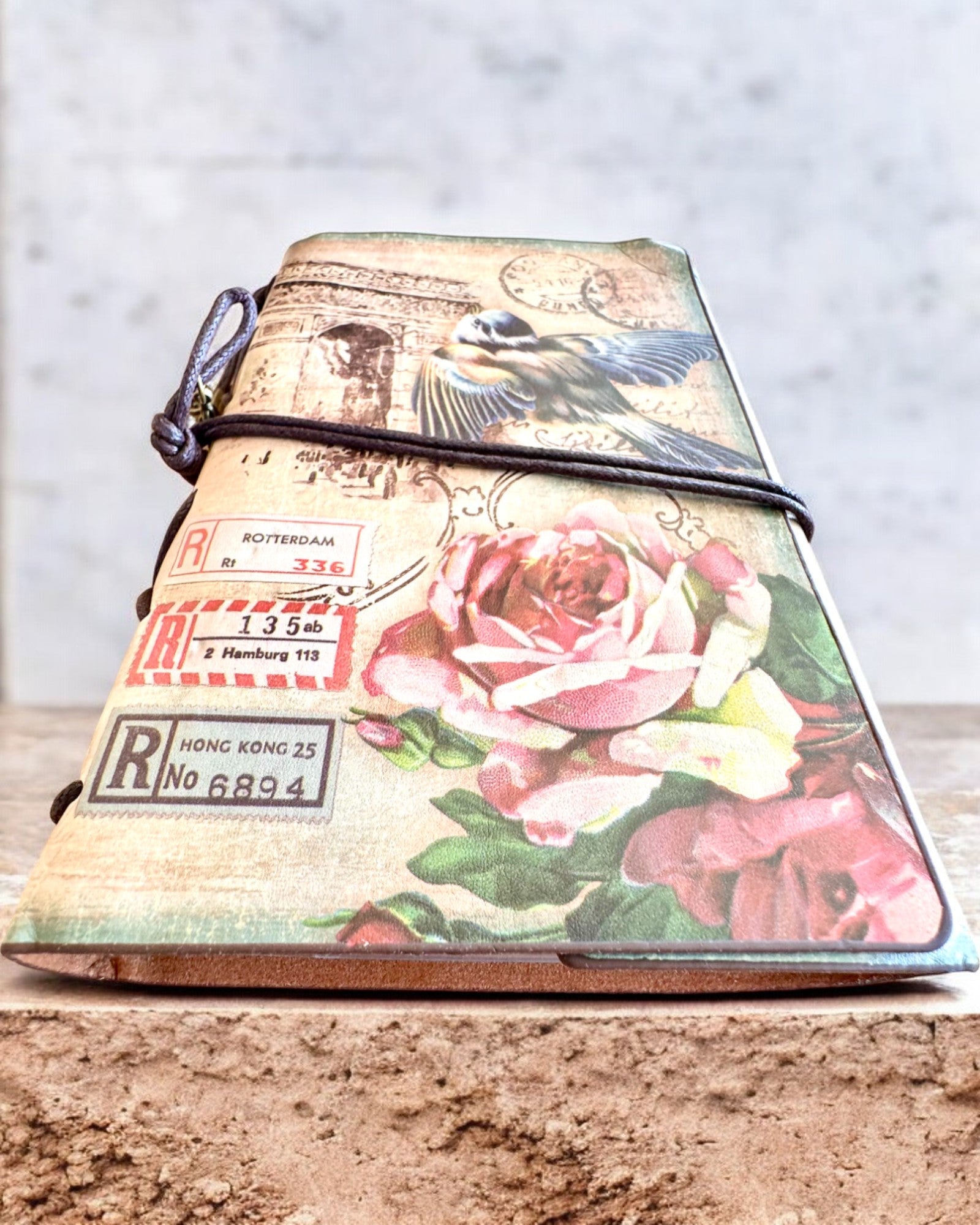 Vintage Memoire Notizbuch mit personalisierter Gravur - 3 Designs zur Auswahl, Notizbuch als Geschenk