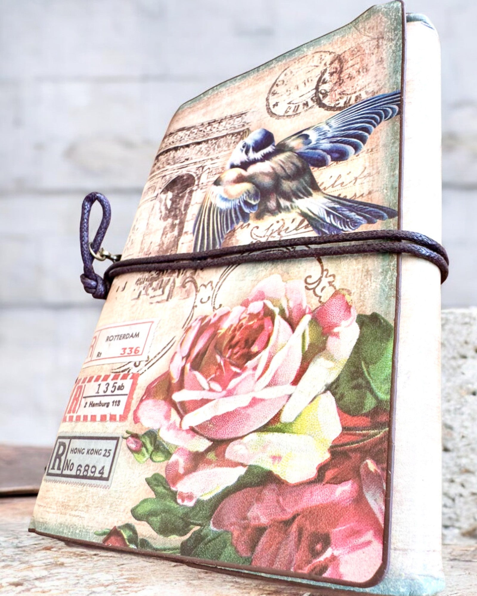 Vintage Memoire Notizbuch mit personalisierter Gravur - 3 Designs zur Auswahl, Notizbuch als Geschenk