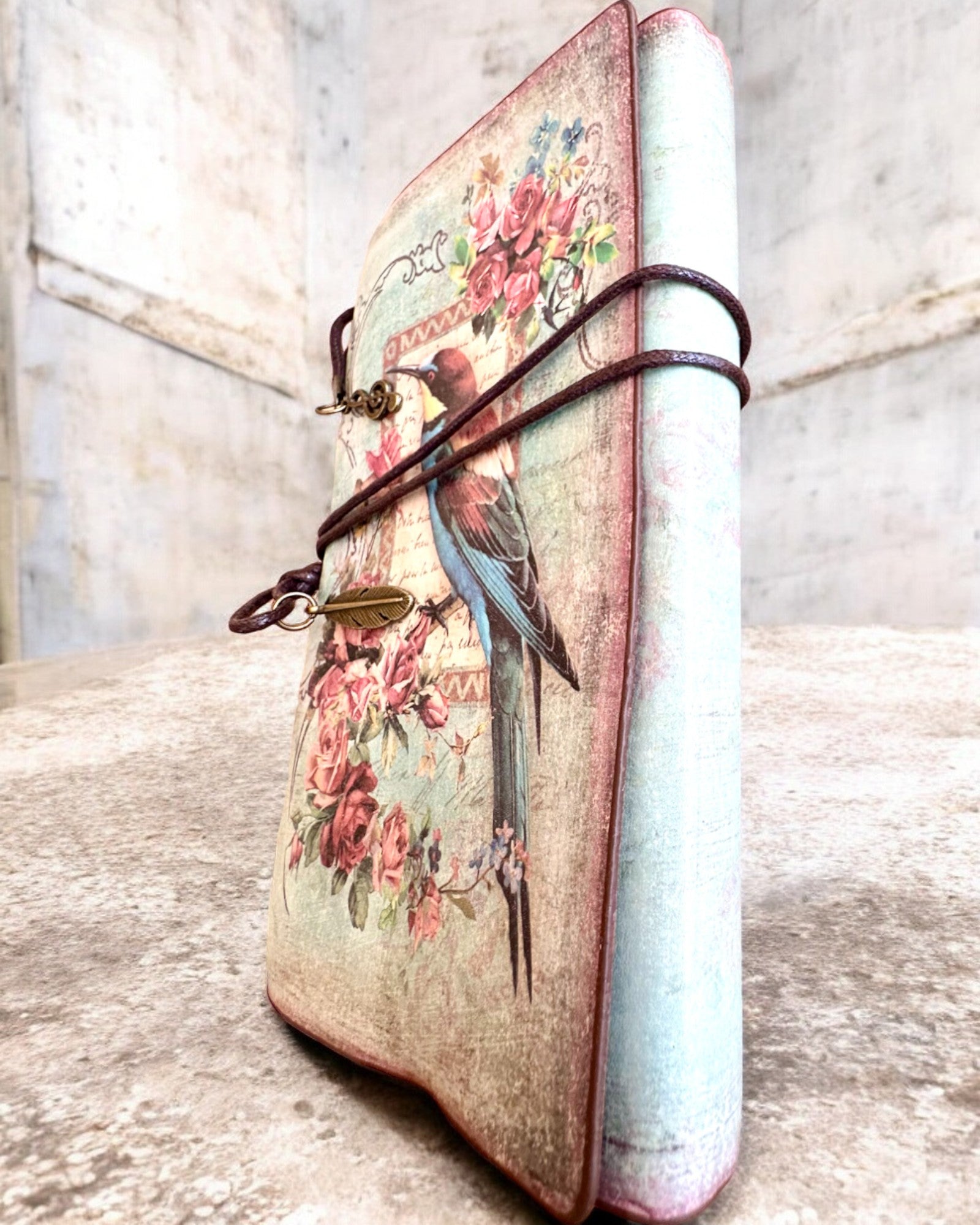 Vintage Memoire Notizbuch mit personalisierter Gravur - 3 Designs zur Auswahl, Notizbuch als Geschenk