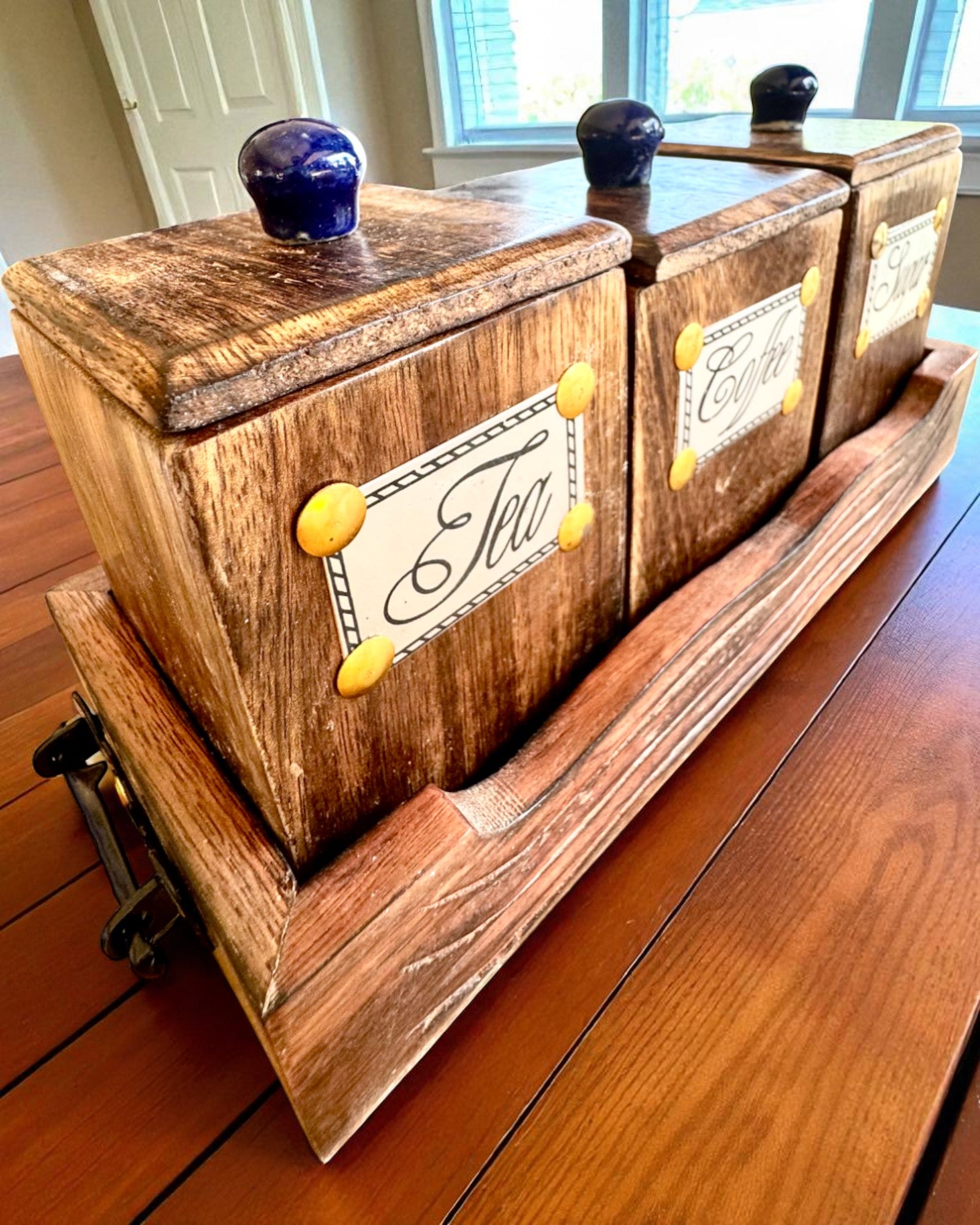 Set Royal Trio – Tee, Kaffee, Zucker aus Shisham-Holz, handgefertigt, mit Gravuroption als Geschenk