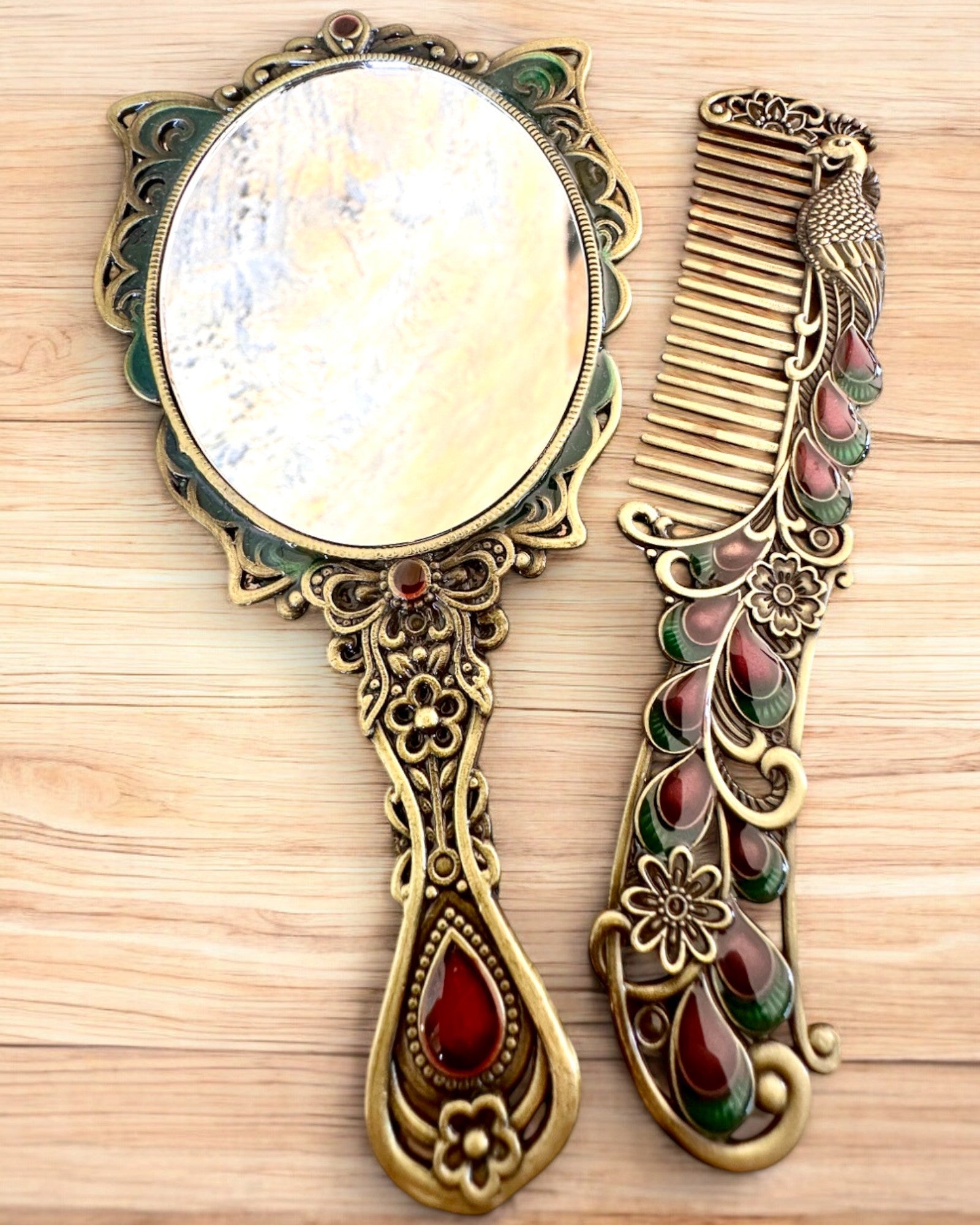 Spiegelset "Schmetterling Eleganz" mit Kamm