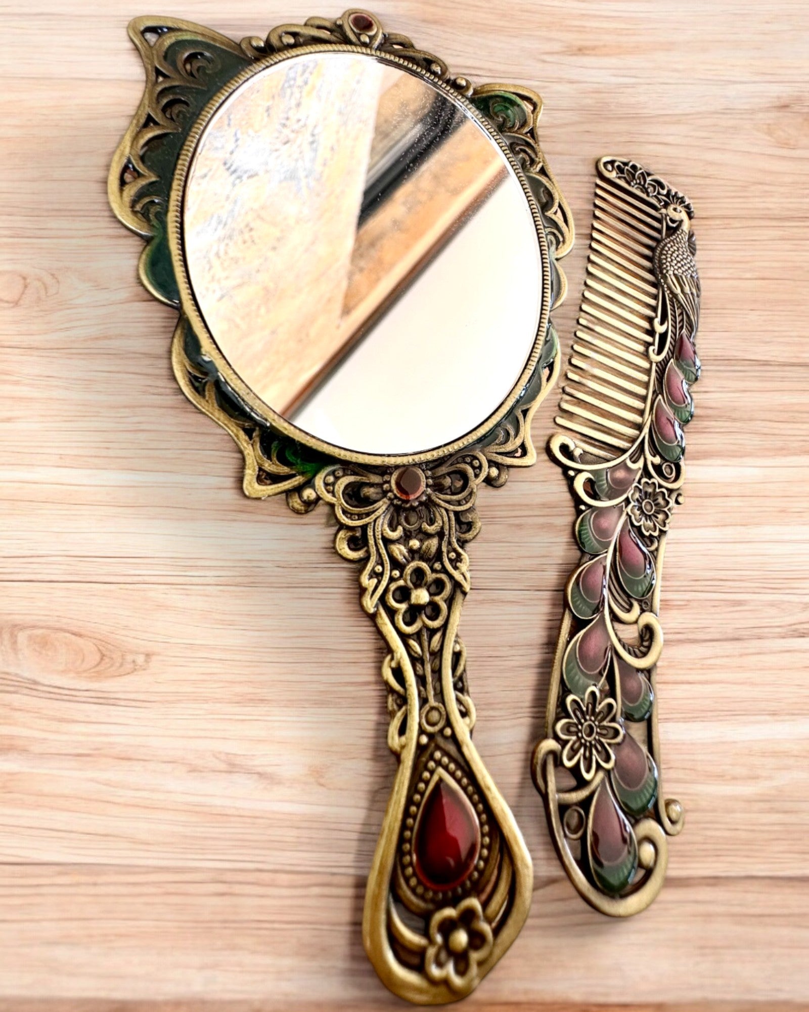 Spiegelset "Schmetterling Eleganz" mit Kamm