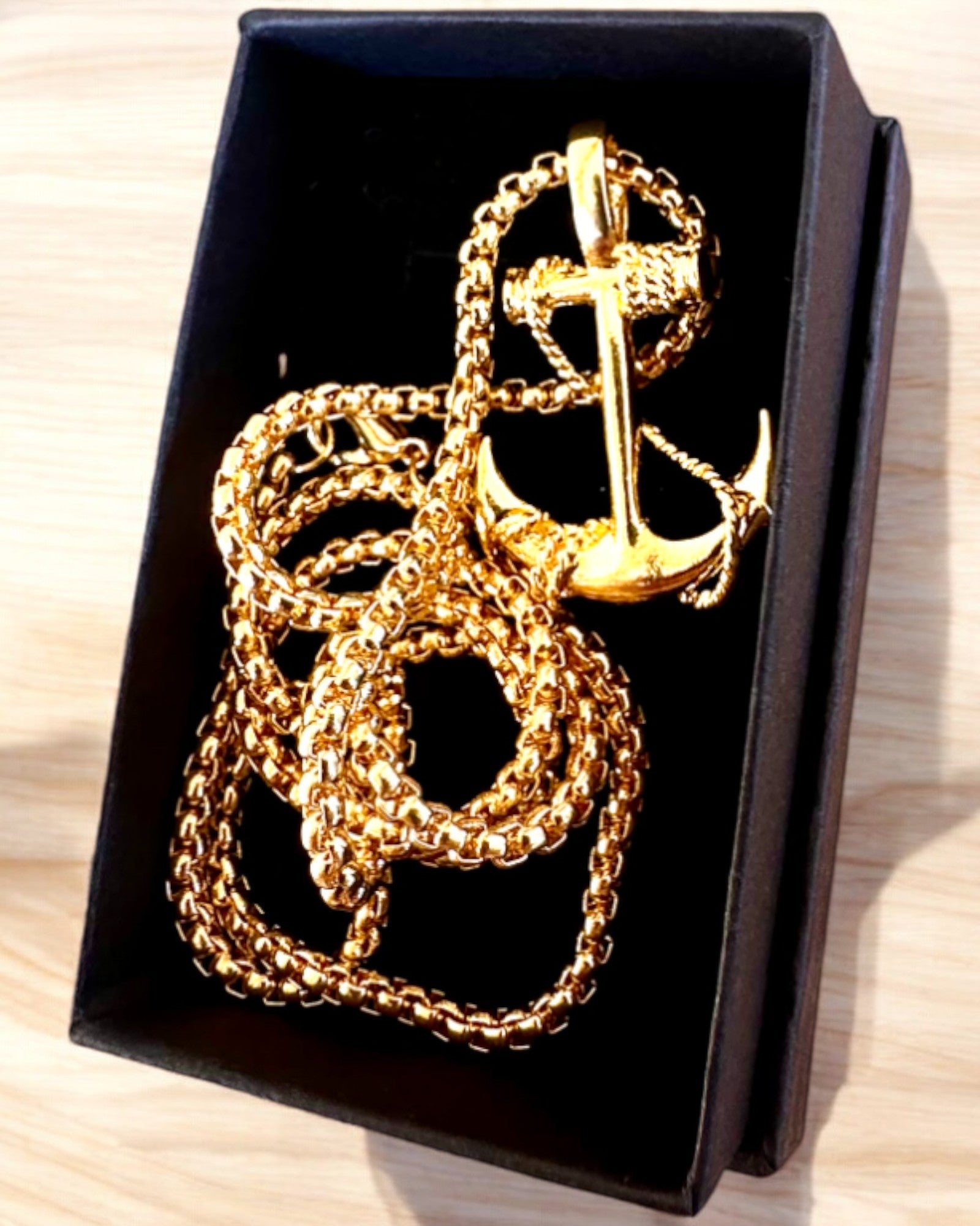 Anker der Entschlossenheit, maritimer Amulett, Halskette, Personalisierung mit Gravur als Geschenk möglich, 3 Varianten zur Auswahl