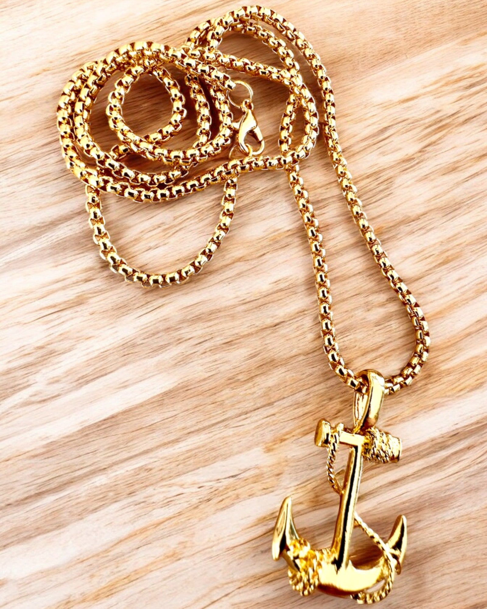 Anker der Entschlossenheit, maritimer Amulett, Halskette, Personalisierung mit Gravur als Geschenk möglich, 3 Varianten zur Auswahl