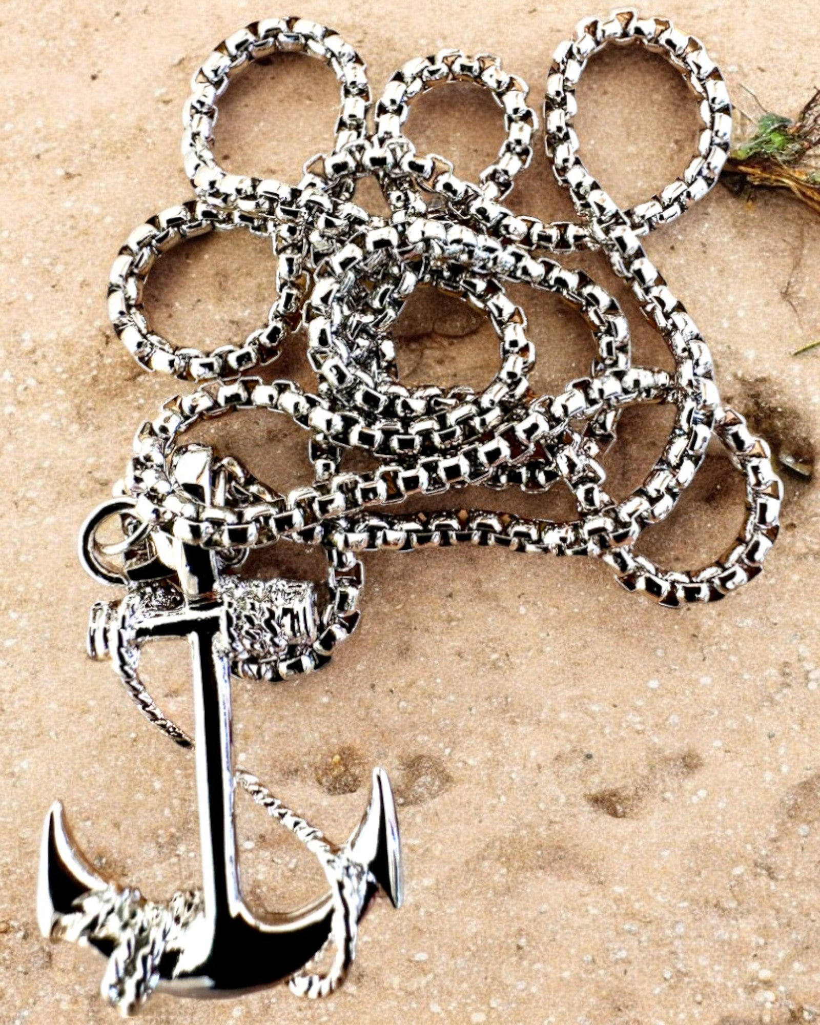 Anker der Entschlossenheit, maritimer Amulett, Halskette, Personalisierung mit Gravur als Geschenk möglich, 3 Varianten zur Auswahl