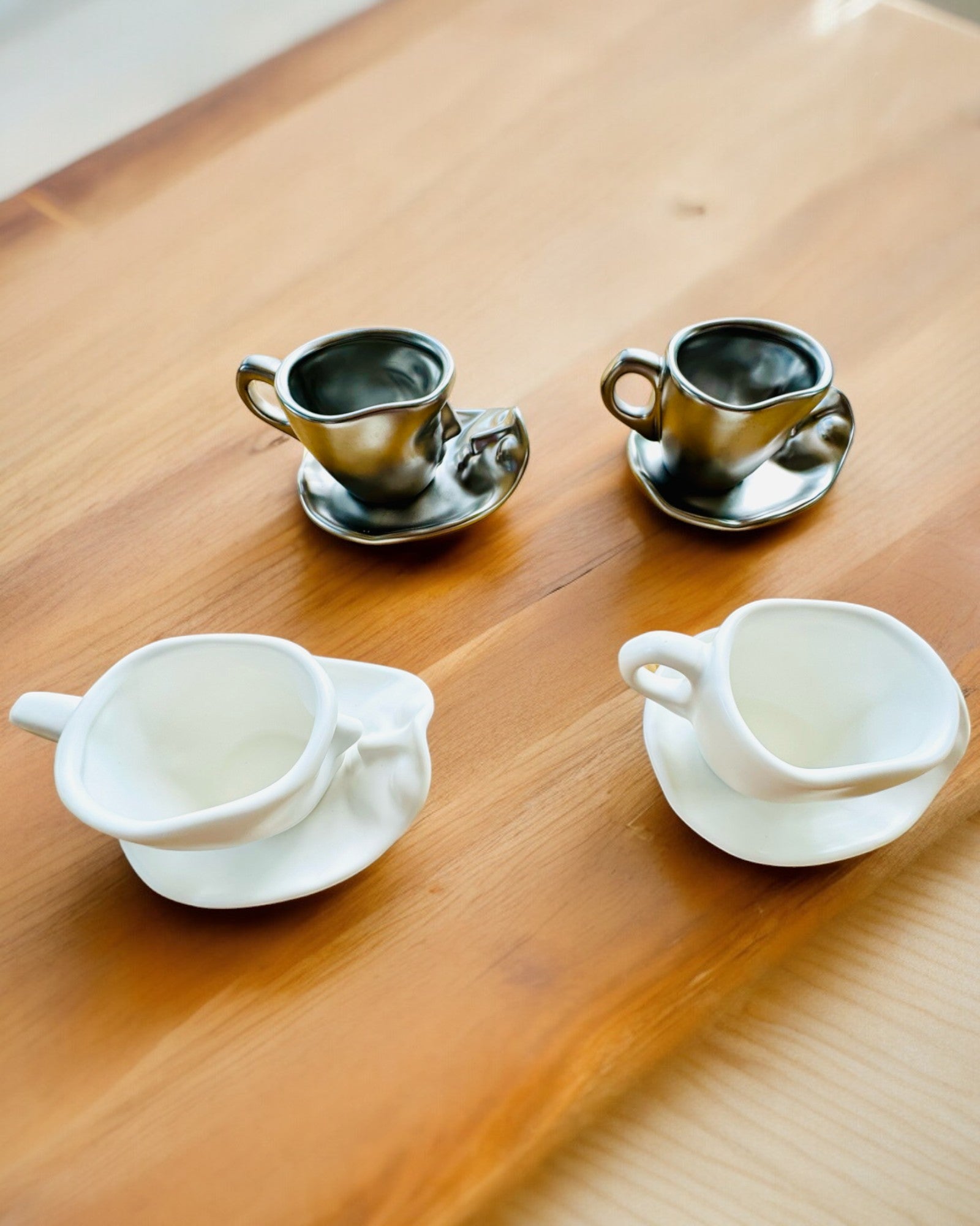 Elegante Keramiktassen „Maska“ – Set mit 2 Stück - Möglichkeit zur Personalisierung mit Gravur als Geschenk