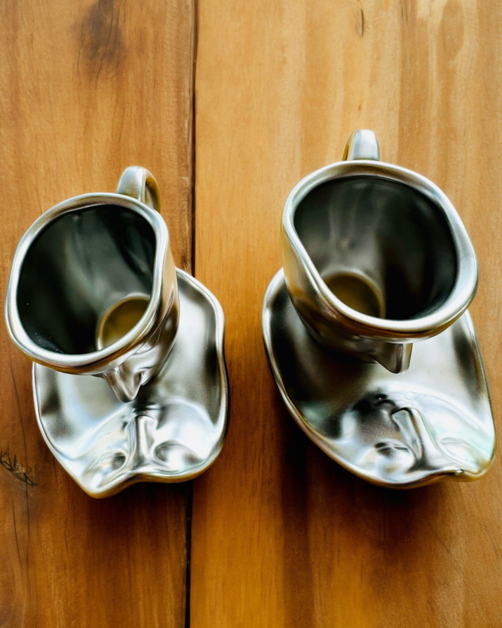 Elegante Keramiktassen „Maska“ – Set mit 2 Stück - Möglichkeit zur Personalisierung mit Gravur als Geschenk