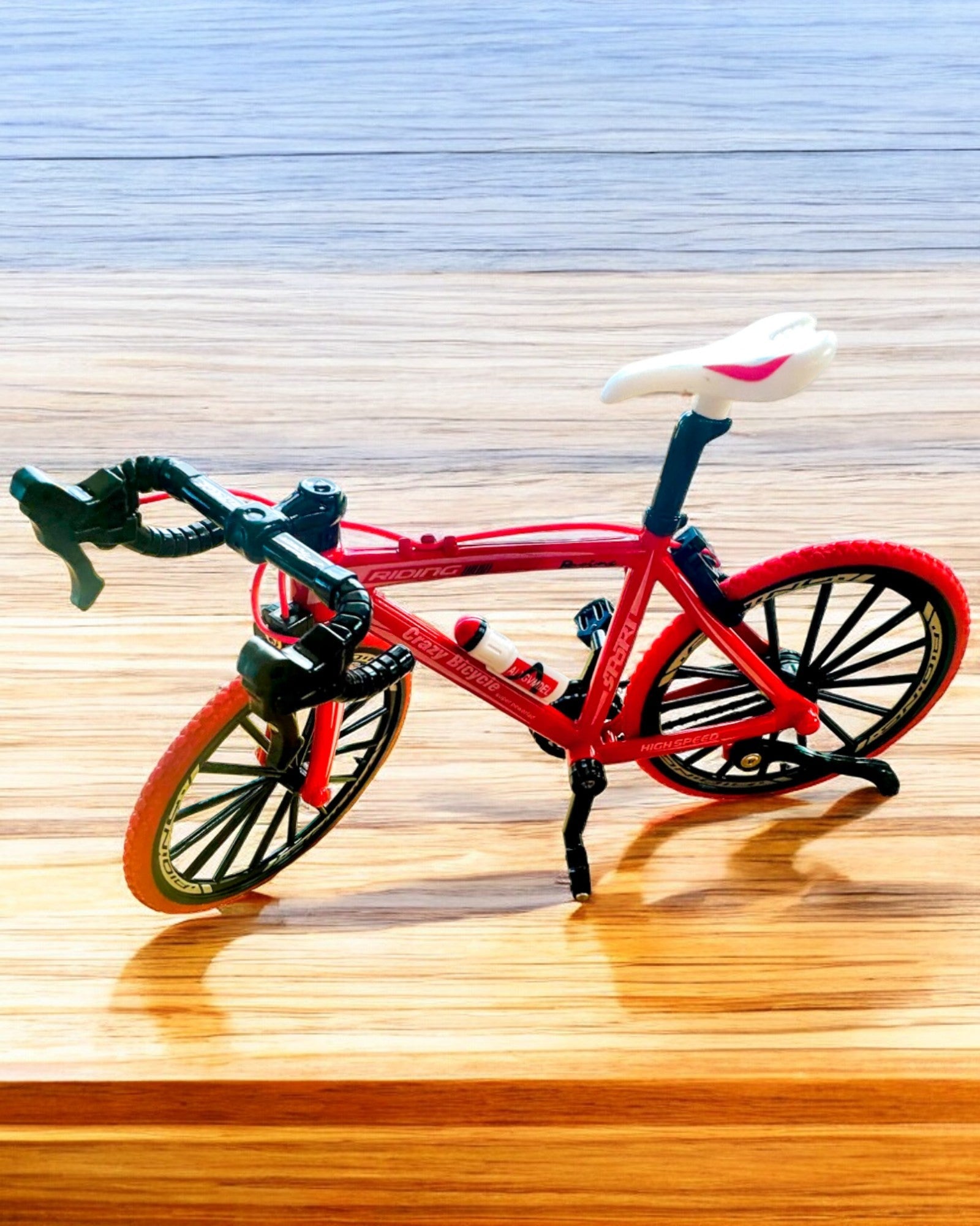 Miniaturmodell Metallfahrrad Roter "SpeedMaster" mit Gravur personalisiert als Geschenk, 2 Farbvarianten