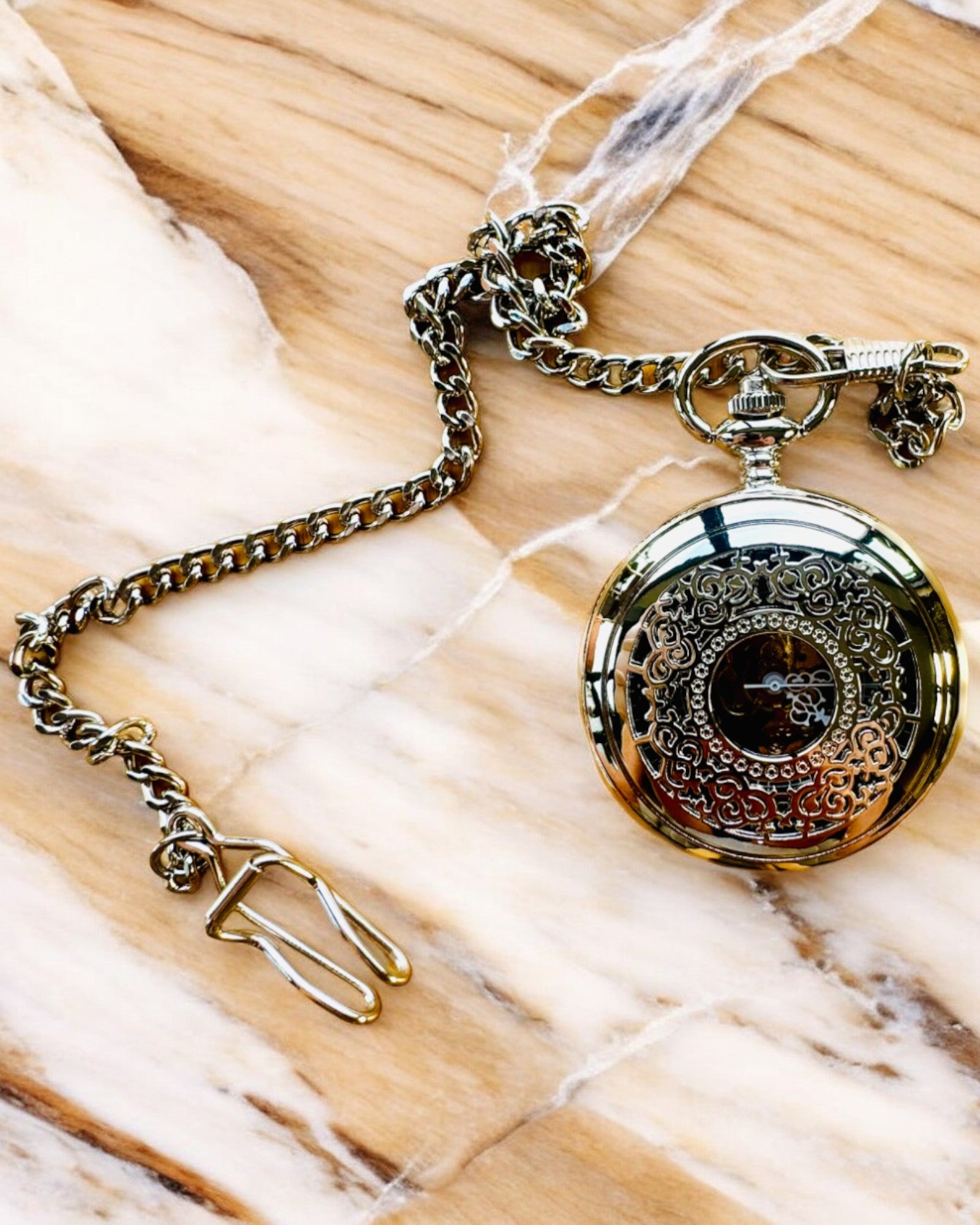 Taschenuhr "Eterna Eleganz", personalisiertes Geschenk, Gravur. Farbe Silber