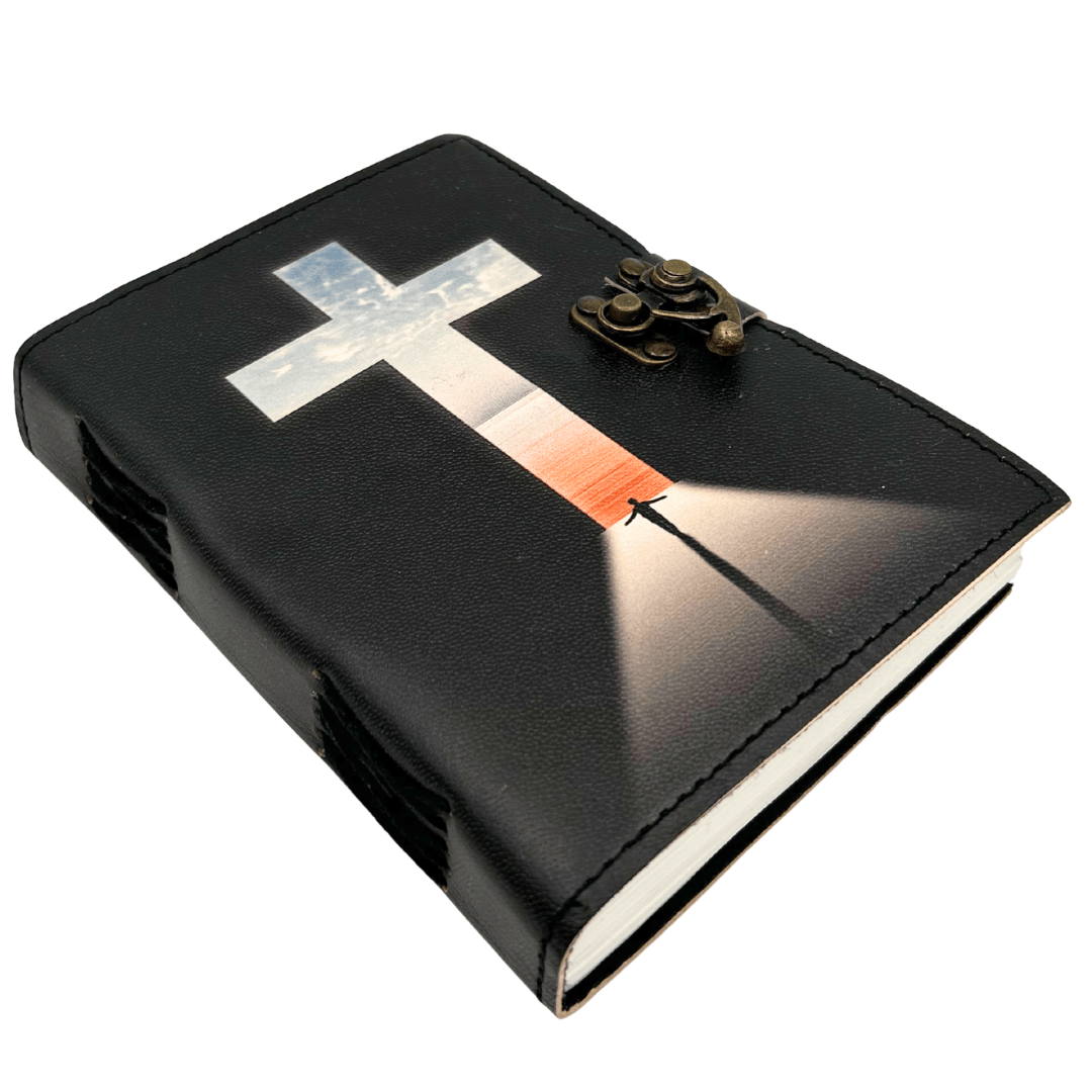 Ledernotizbuch religiöses Kreuz - 200 Seiten - AH15