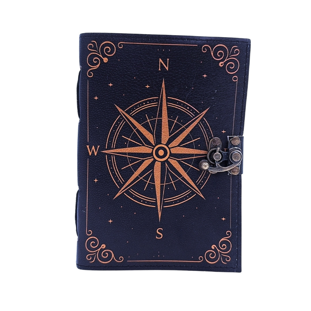 Retro-Leder-Notizbuch Windrose – Geschenk für einen Segler - AH09