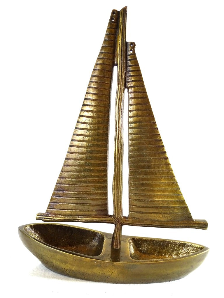 Modell einer Yacht Goldenes Aluminium Höhe 38cm - N-3670