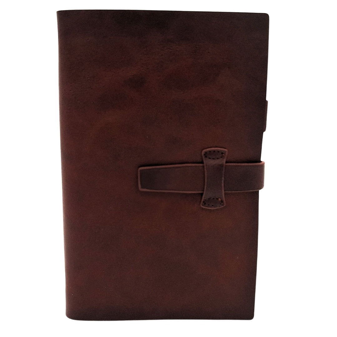 Elegantes Leder-Notizbuch A6 Retro Vintage mit Verschluss – Tagebuch – EE3