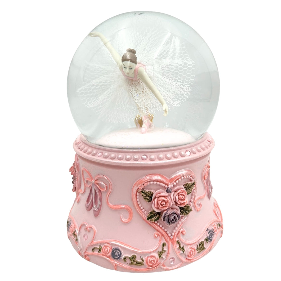 Spieluhr mit tanzender Ballerina in Glaskugel 15cm – MG-963
