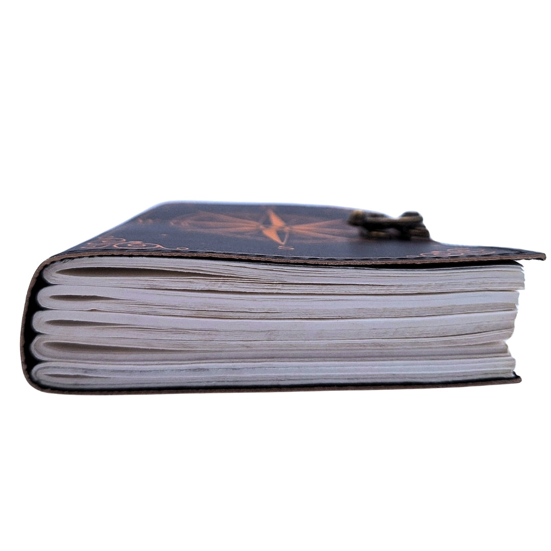Retro-Leder-Notizbuch Windrose – Geschenk für einen Segler - AH09