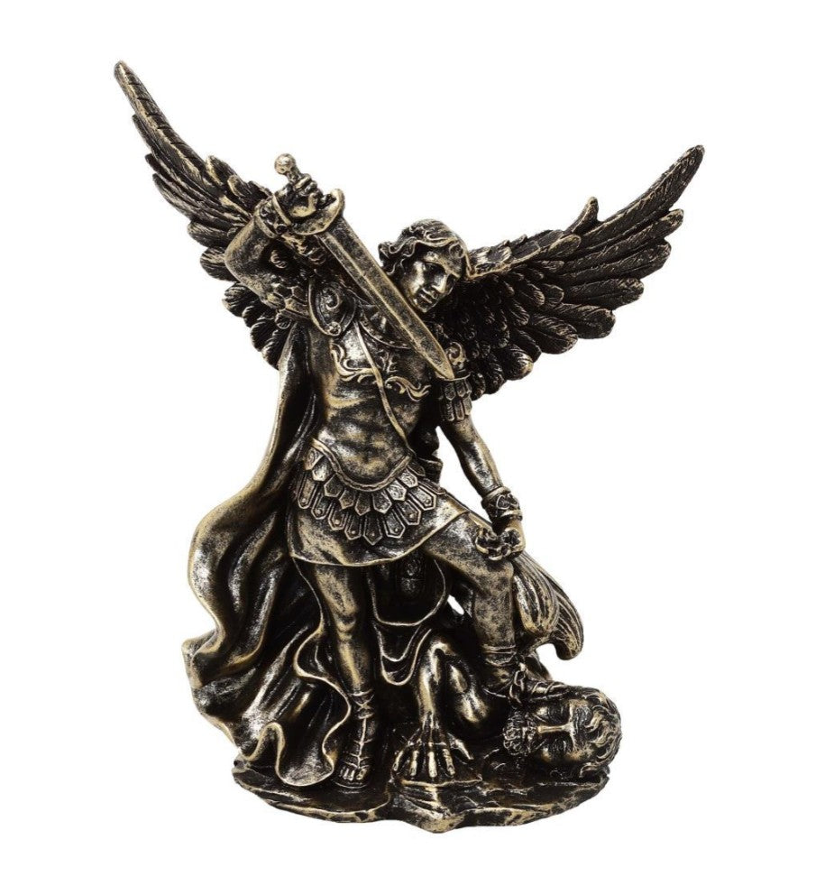 Figur Heiliger Michael im Kampf mit dem Drachen - Polyresin - MC-23146