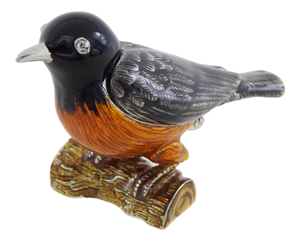 Außergewöhnliches kleines Metallkästchen, mit Kristallen verziert - Vogel - B0192-02