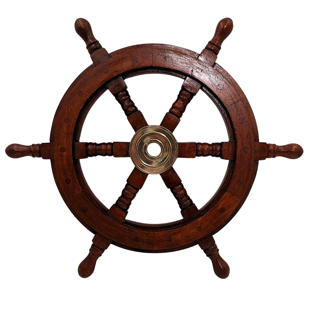 Steuerrad aus Holz – 45 cm – maritime Retro-Dekoration – NC1402A