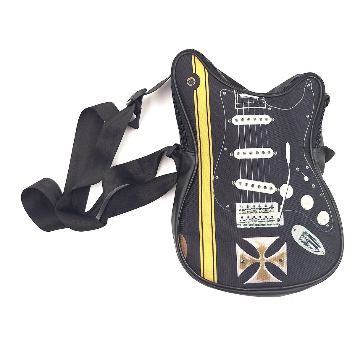 Umhängetasche in Gitarrenform mit Malteserkreuz – Geschenk für einen Gitarristen - RBG-005