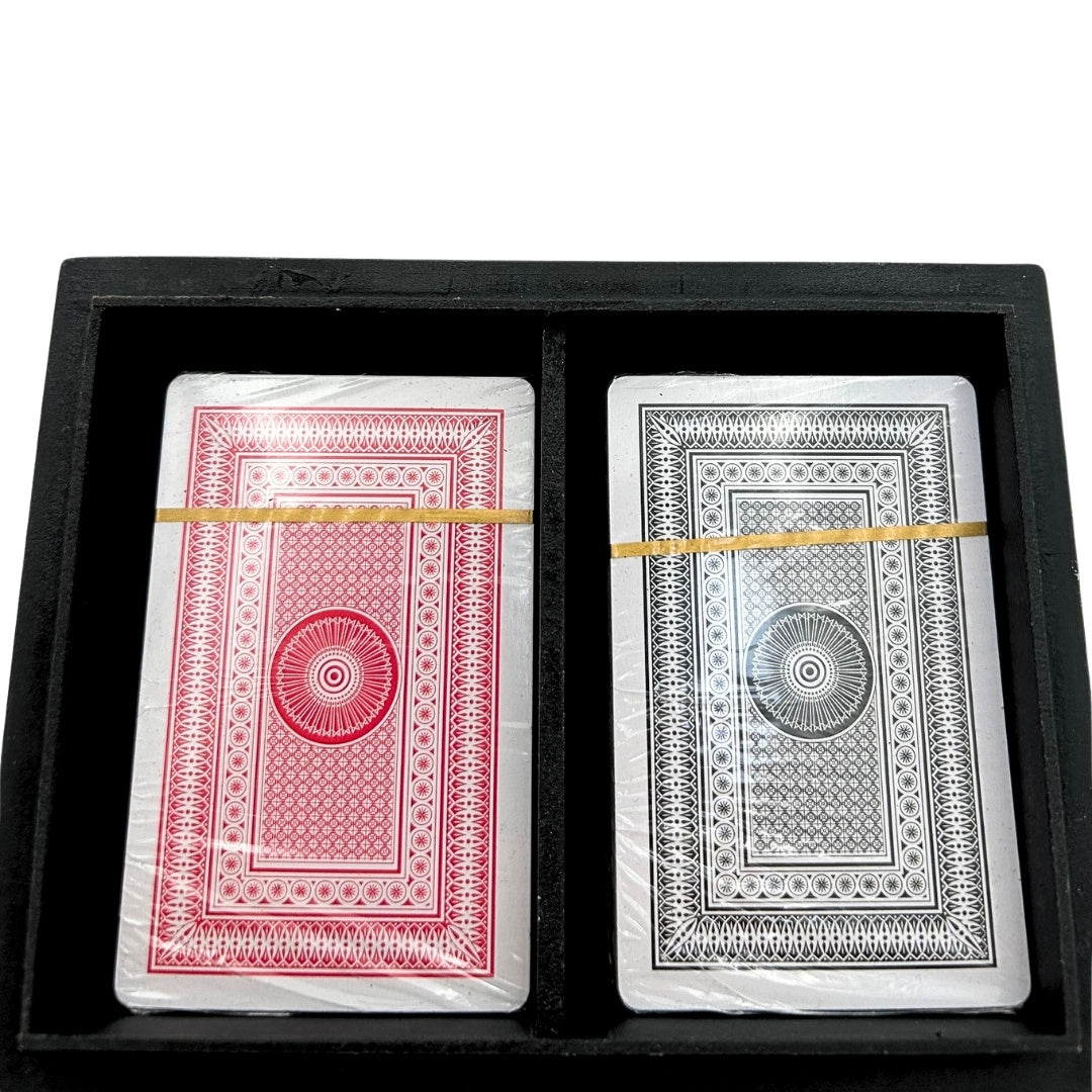 Zwei Kartenspiele in einer Harzbox - Elegantes Geschenk für Spieler - G1220A
