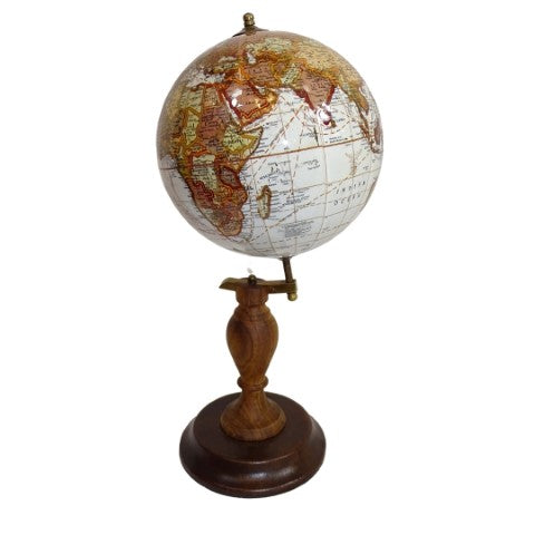 Eleganter dekorativer Globus auf Holzsockel - World GLB-0096B