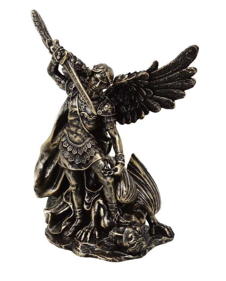 Figur Heiliger Michael im Kampf mit dem Drachen - Polyresin - MC-23146
