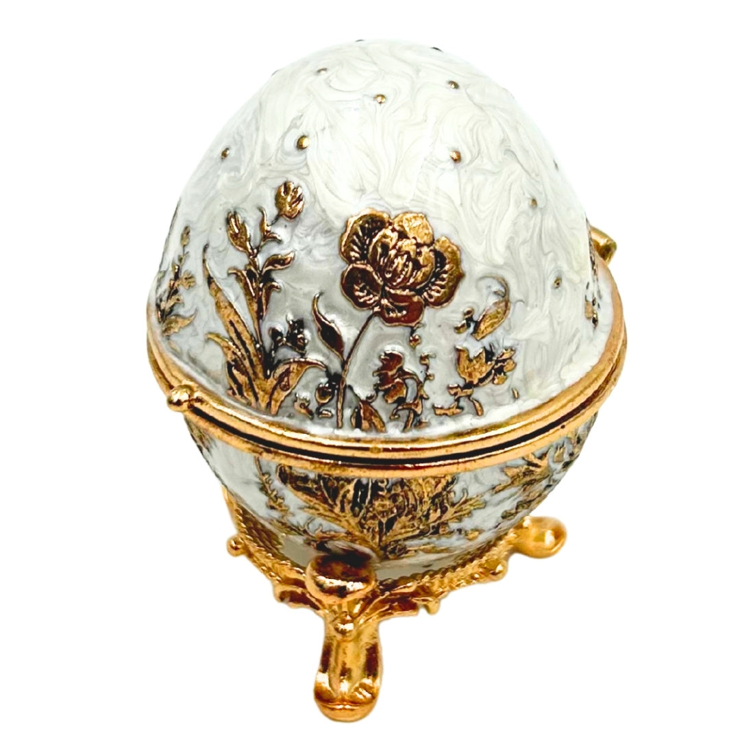 Exklusive Schatulle Fabergé-Ei aus Metall mit Kristallen - B0794-00