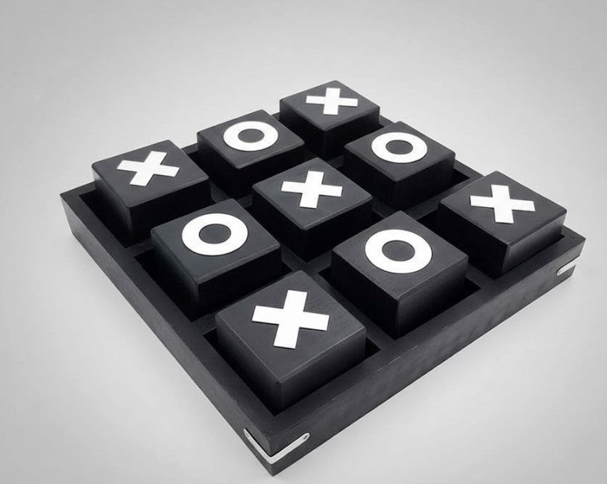 Großes hölzernes Tic-Tac-Toe 24x24cm - Elegantes Strategiespiel - G1079/B