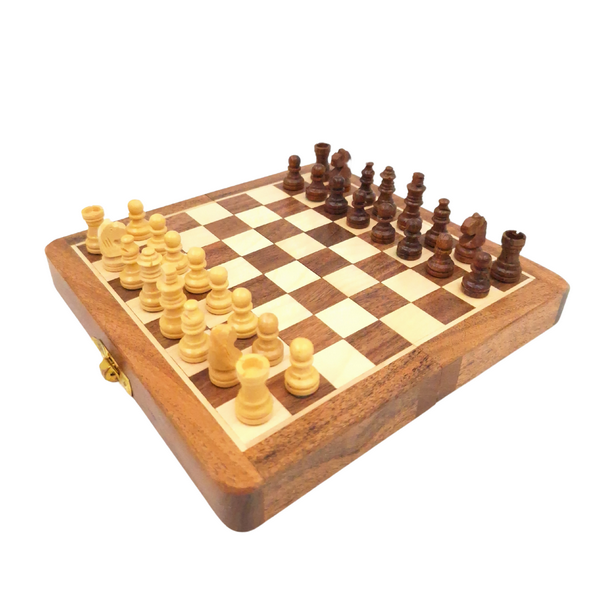 Magnetisches Holzschach 17x17cm - Klappbar - DNU-025