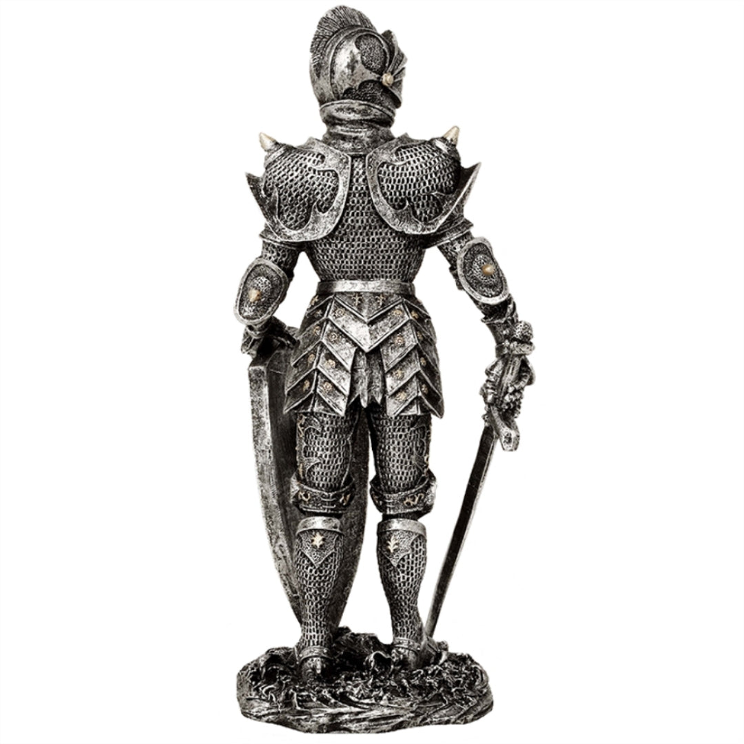 Dekorative Figur Ritter in silberner Rüstung Höhe 30 cm – MC-23053