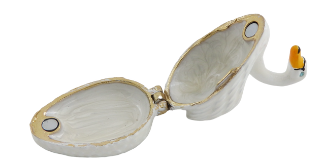 Außergewöhnliches kleines Geschenk-Metallkästchen – Schwan - B0736-02