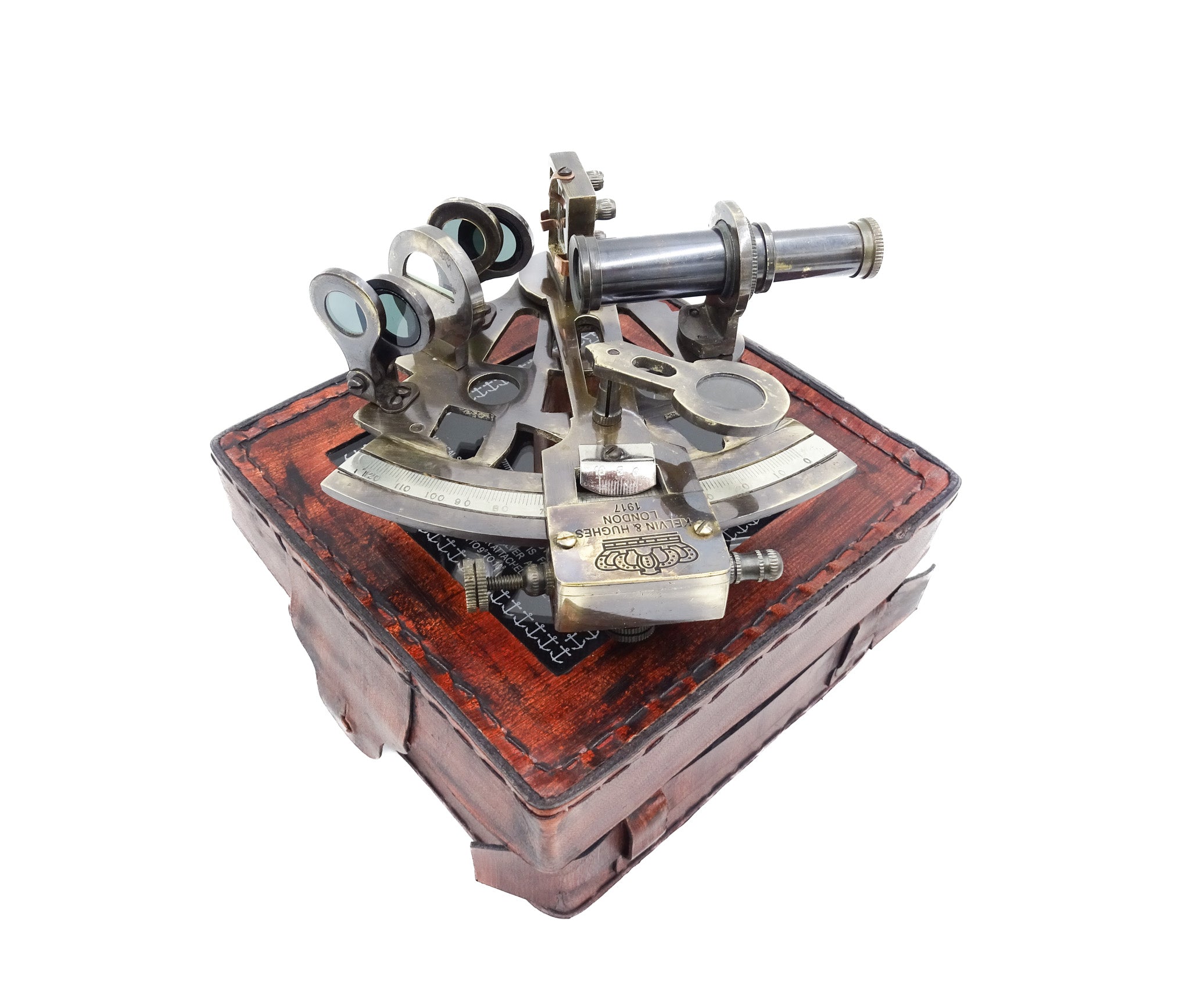 Messing-Sextant in Lederschachtel - NC1514B