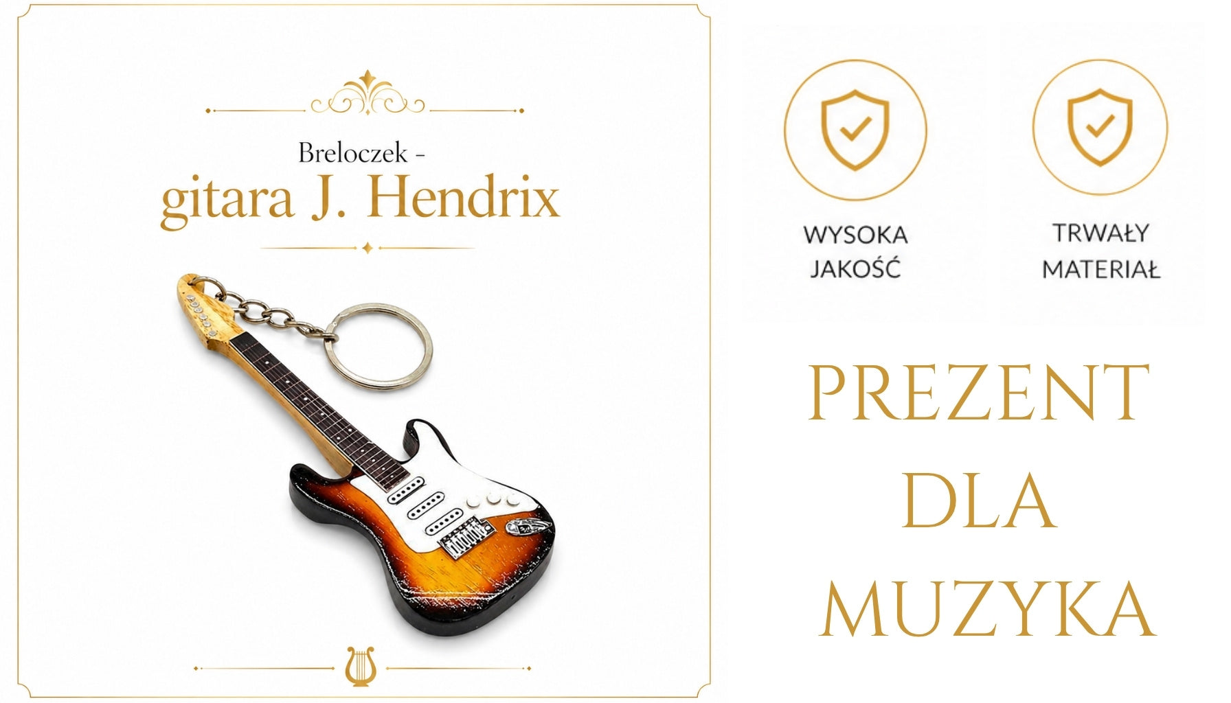 Schlüsselanhänger in Form einer J. Hendrix Gitarre aus Mahagoni mit der Möglichkeit einer personalisierten Gravur