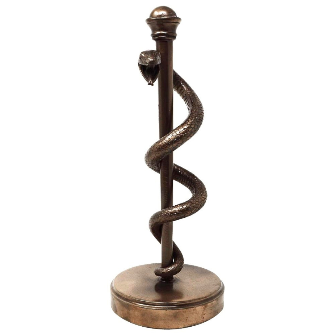 Äskulapstab-Figur, Geschenk für Arzt oder Mediziner - 30 cm, Harz - MC-9634