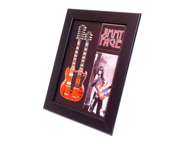 Mini-Gitarre im Stil von Jimmy Page Double Neck im Rahmen FMG-011