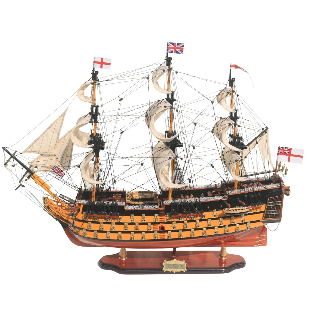 Segelschiffmodell HMS Victory 80cm, montiert, mit Möglichkeit zur Personalisierung durch Gravur - exklusive Geschenkdekoration, handgefertigt aus exotischem Holz, hohe Qualität und Liebe zum Detail