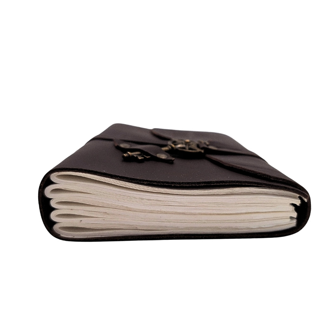 Retro-Leder-Notizbuch Windrose, 200 Seiten - Geschenk für einen Segler - AH03