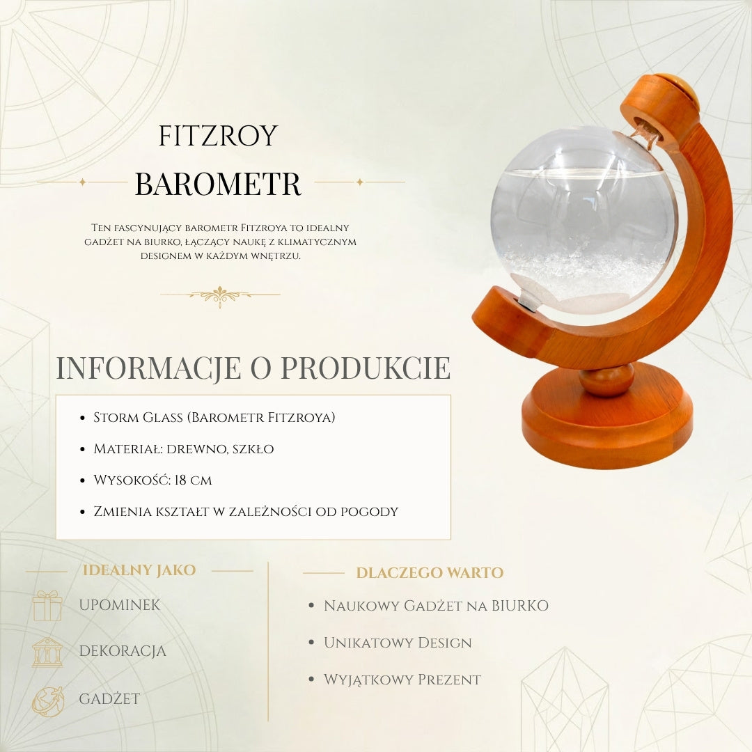 Fitzroy-Sturmbarometer Globus - Schreibtischdekoration Gadget - BAW11003