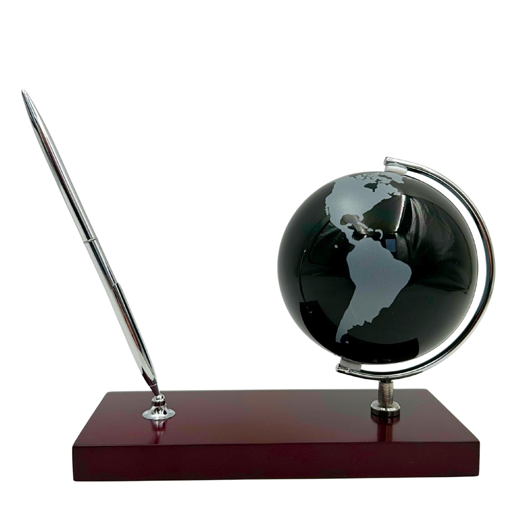 Elegantes dekoratives Schreibtisch-Set Globus Stifthalter - Geschenk für den Chef – WBK