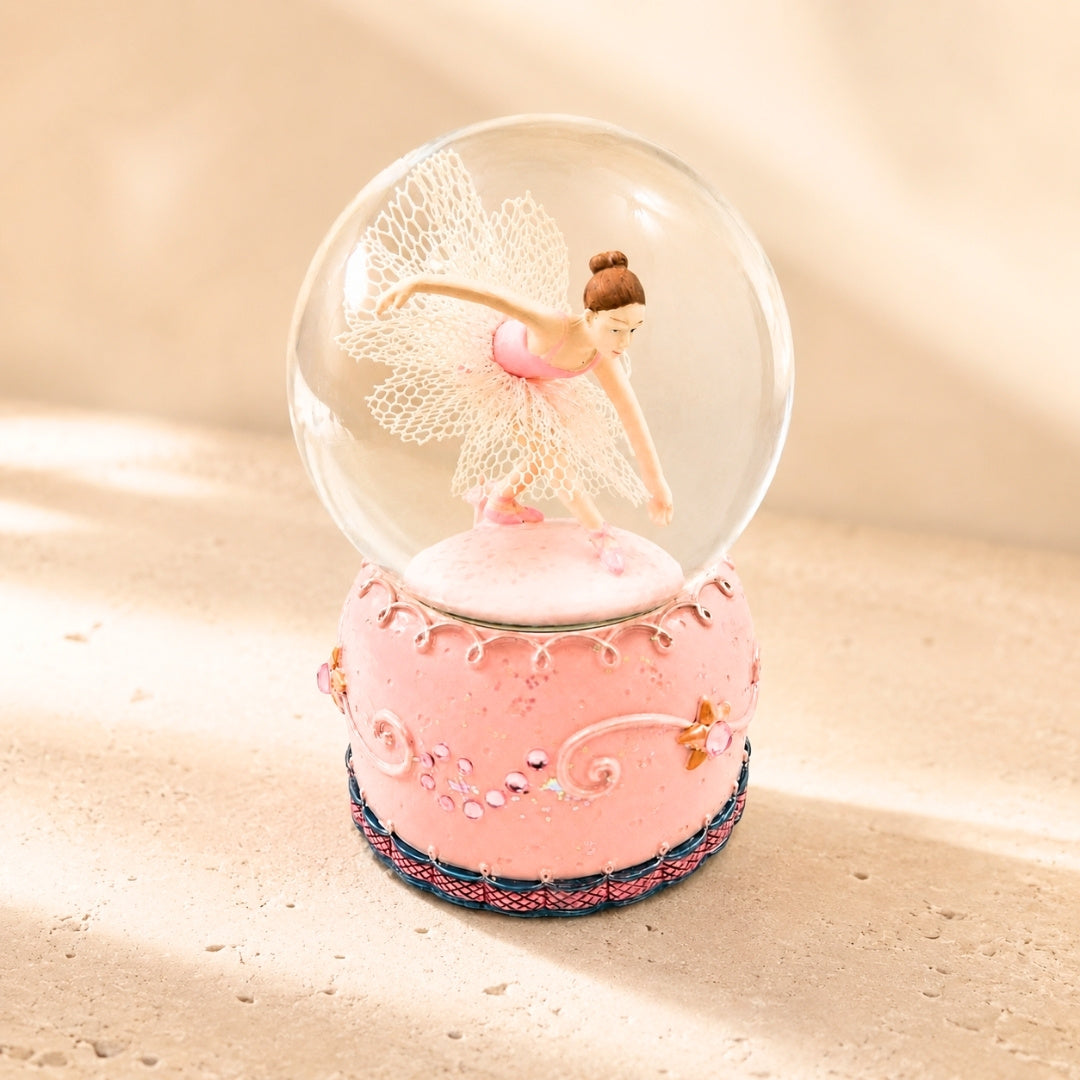 Spieluhr tanzende Ballerina in Glaskugel 12cm - MG-19016