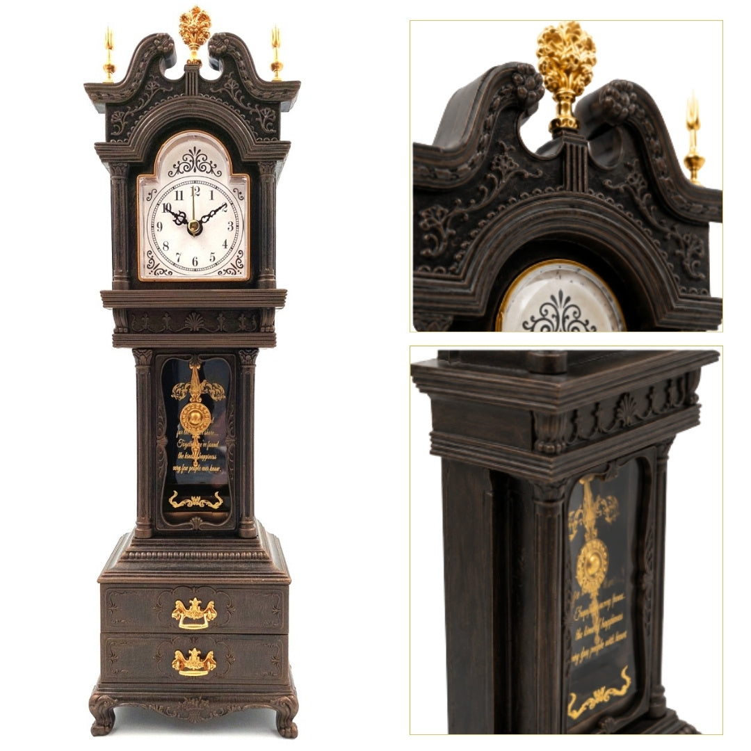 Spieluhr Retro-Standuhr für den Kaminsims mit Schubladen - 24105