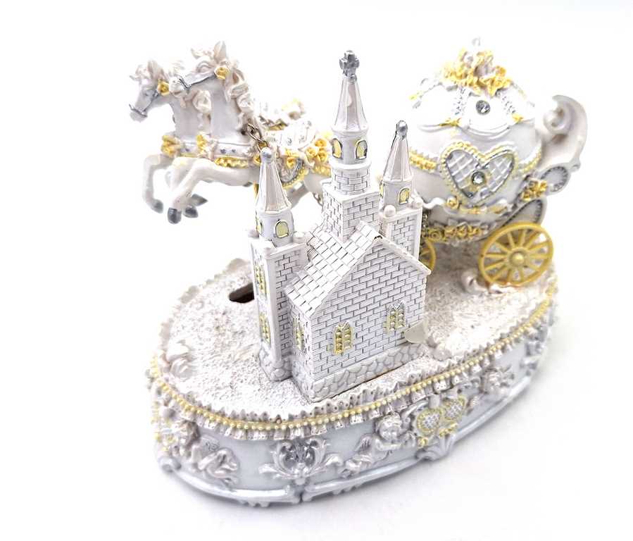 Spieluhr Hochzeitskutsche Dekoration Geschenk für das Brautpaar – 14279