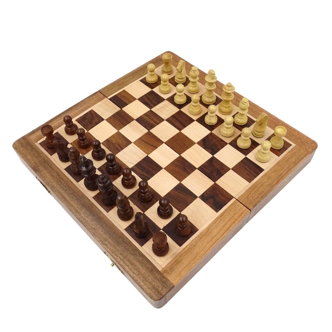 Magnetisches Holz-Schachspiel 30x30cm klappbar - G614