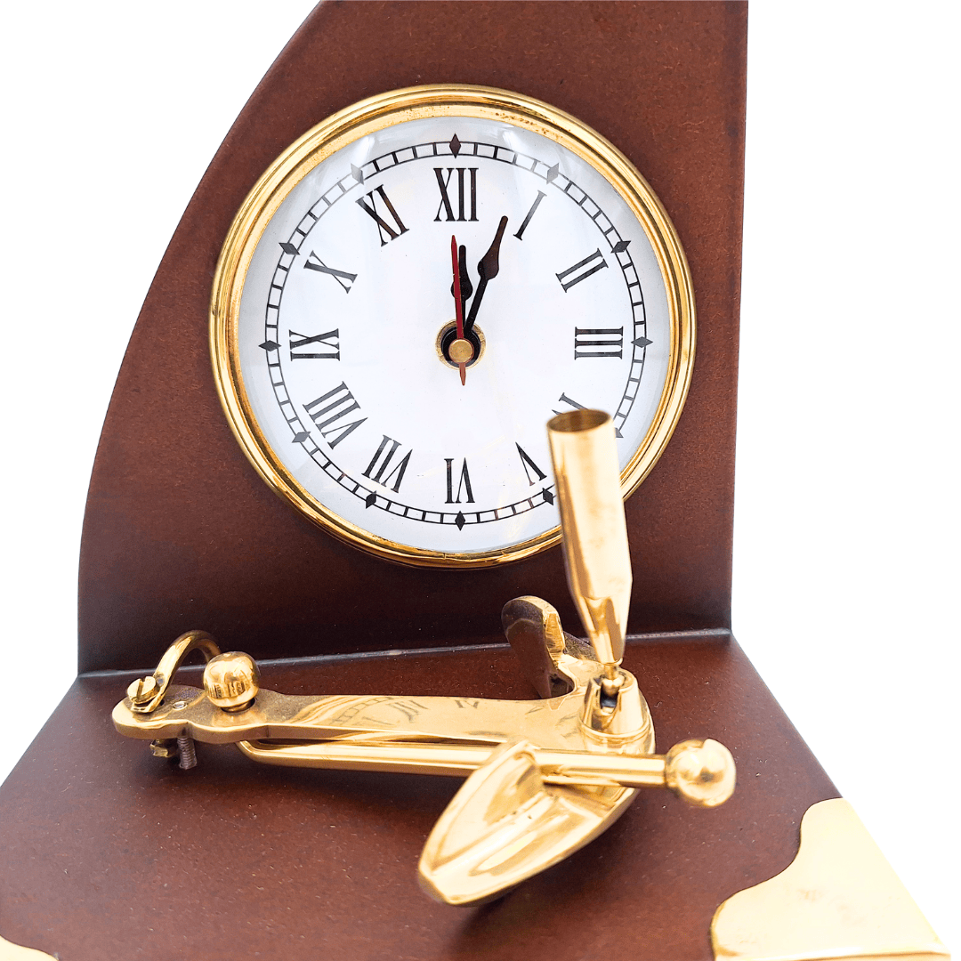 Maritimes Schreibtischset Uhr und Stifthalter – Yacht – TC025