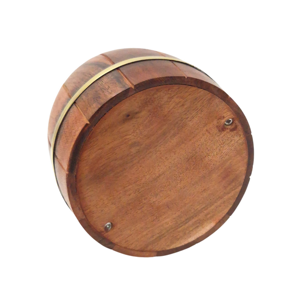 Große Holz-Spardose Fass – zu öffnen Retro - DNU-002