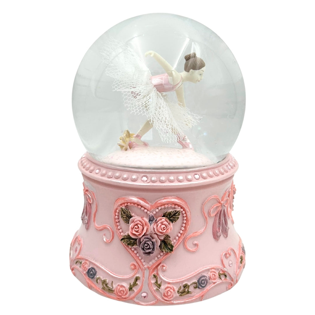 Spieluhr mit tanzender Ballerina in Glaskugel 15cm – MG-963