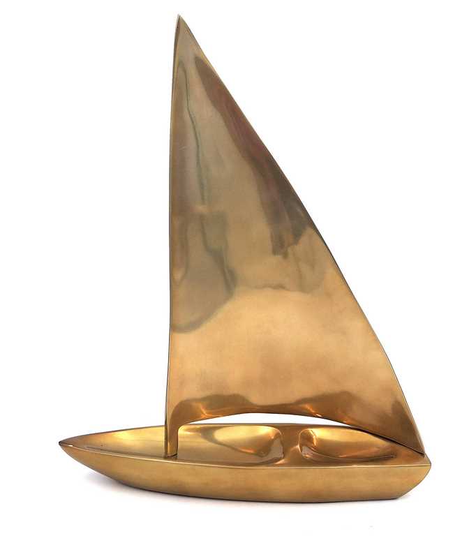 Großes Segelbootmodell - Aluminium - 39 x 30cm - N-3045