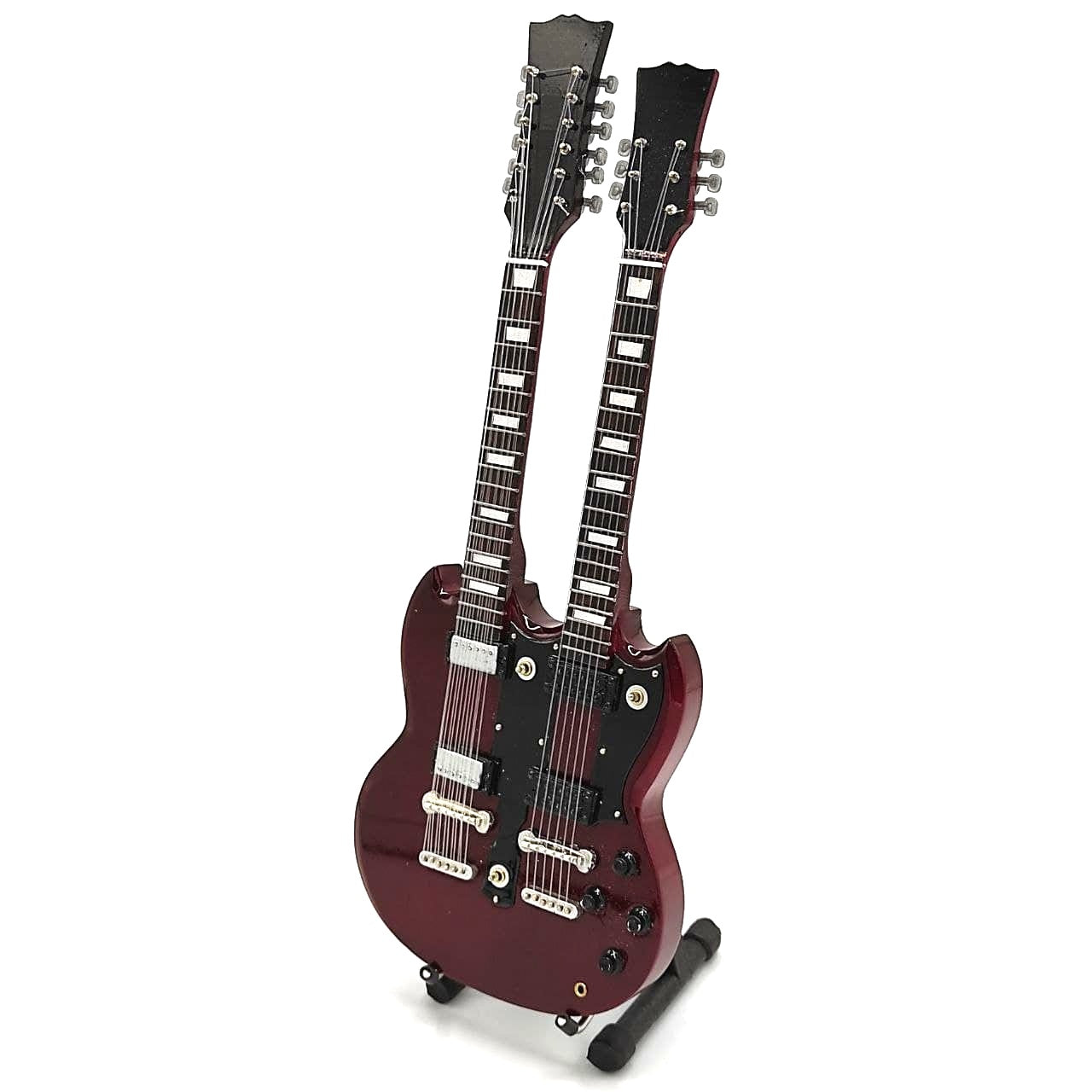 Mini-Gitarre im Stil von Led Zeppelin - Jimmy Page - Double Neck MGT-2059